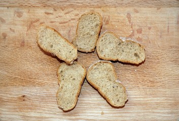 chunks of healthy rye bread