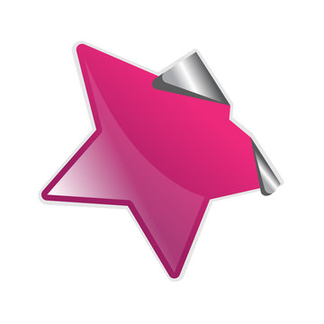 Star shaped Purple peeling sticker