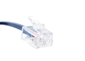 rj-45 cable connector isolated on white