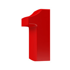 Number one on a white background.