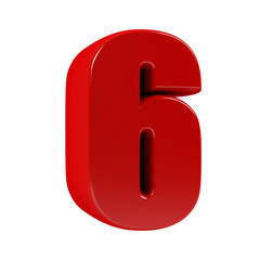Number six on a white background.