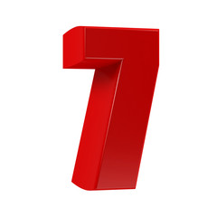 Number seven on a white background.