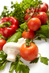 Fresh Vegetables, Fruits and other foodstuffs.