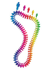 human footprint shape made of man vector illustration