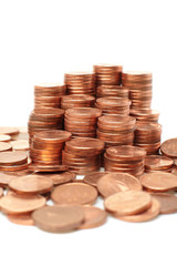 coins  on white background