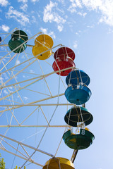 Popular attraction in park - a Ferris wheel