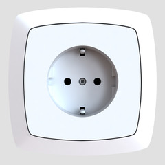 white plastic electric socket