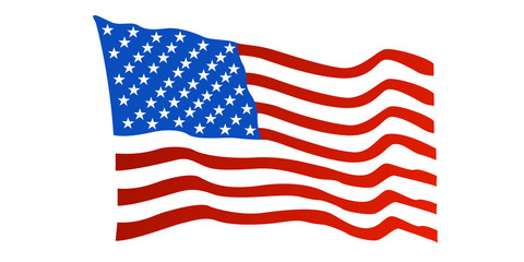 Fototapeta premium american flag blowing in the wind vector