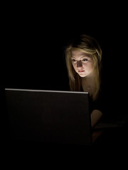 girl infront of a computer