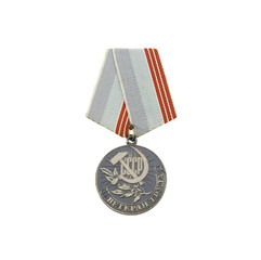 The medal of soviet heroes isolated over white background