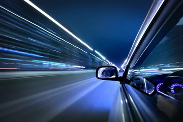 Foto auf Acrylglas Schnelle Autos Nacht Autofahrt