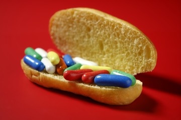 Sandwich made of colorful candy sweet