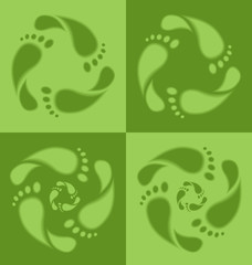 Footprint recycle sign