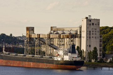 Tanker Ship at Industrial Port