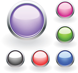 Vector glossy buttons in various colors