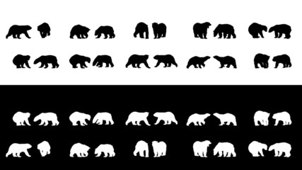 polar bear silhouettes collection