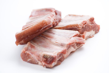 fresh american ribs oregano bbq sausace isolated