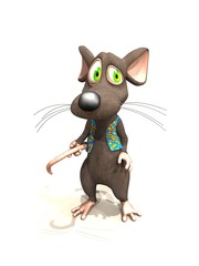 Sly Mouse Holding his Tail - Pose 1