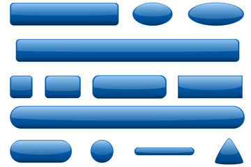 Set of blue buttons