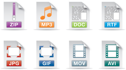 computer document file icons set one