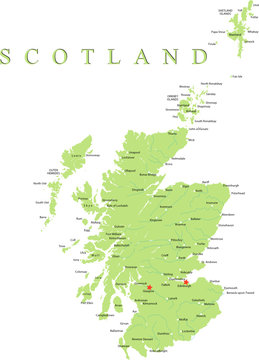 Scotland map part of the United Kingdom.