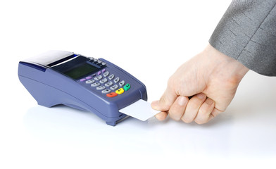 The terminal with a pure credit card