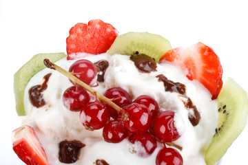 Ice-cream with fruit
