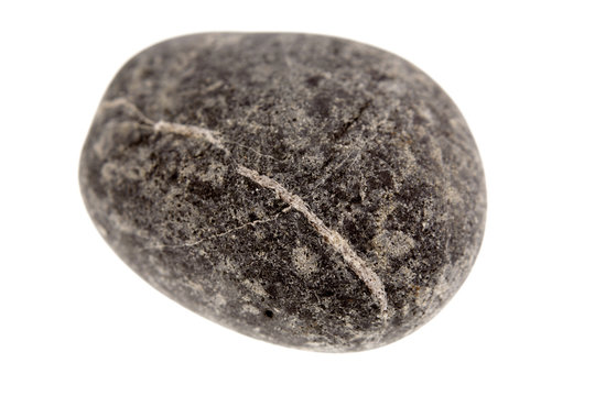 One river rock on white background