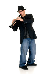 Naklejka premium Music performer, clarinet