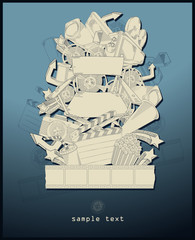 line drawing movie theme- vector