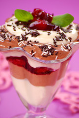 chocolate-almond dessert with cherry