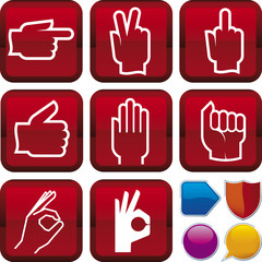 hands icon set