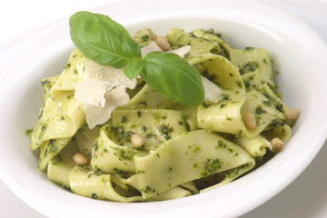 Tagliatelle with Green Pesto and Parmesan
