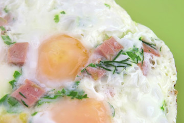 fried egg with sausage