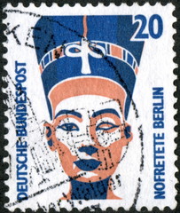 Deutsche Bundespost. Nefertiti, Berlin. Timbre postal.