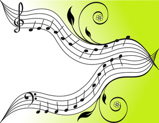 Music background with notes staff. vector illustration