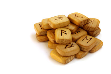 Old wooden runes