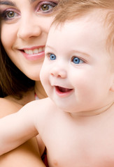 baby boy in mother hands