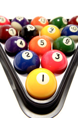 Pool balls closeup