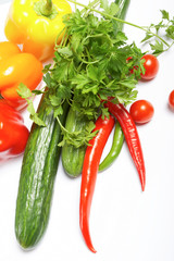 Fresh Vegetables, Fruits and other foodstuffs.