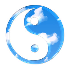 yin and yang in clouds