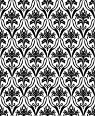 Black and white seamless pattern. Vector illustration