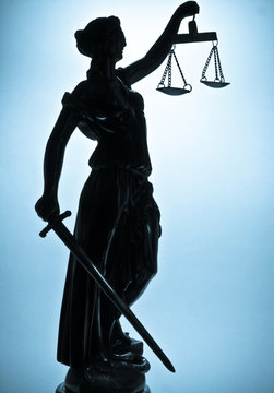 Statue of justice. Silhouette