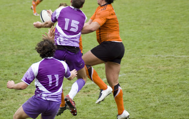 Ballon en l'air en rugby