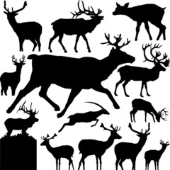 13 pieces of deer  silhouettes