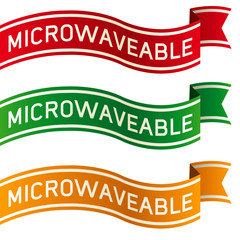 Microwaveable banner for food product