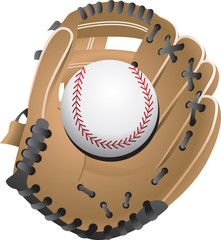 isolated baseball and glove