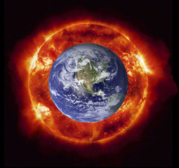 Sun burning earth
