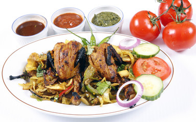 tandoori quail in plate