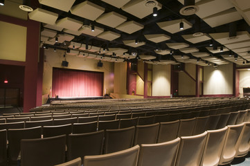 Interieur van auditorium op de middelbare school